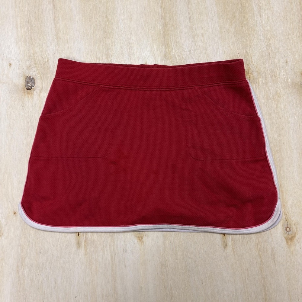 Greendog Skirt Girls 16 Red Knit Pull On Elastic Waist Pockets Casual Cotton